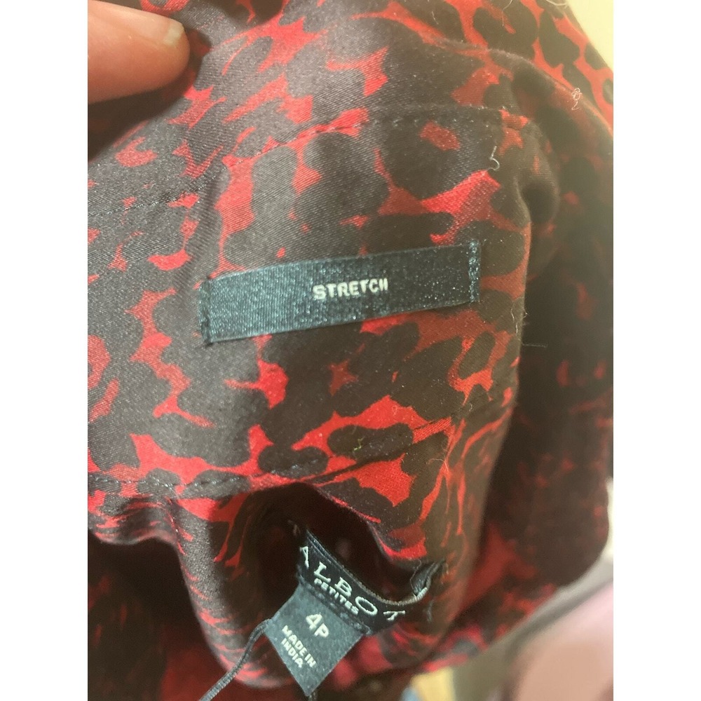 NWT Talbots Button Up Blouse Red Animal‎ Print Size 4P - Picture 11 of 16